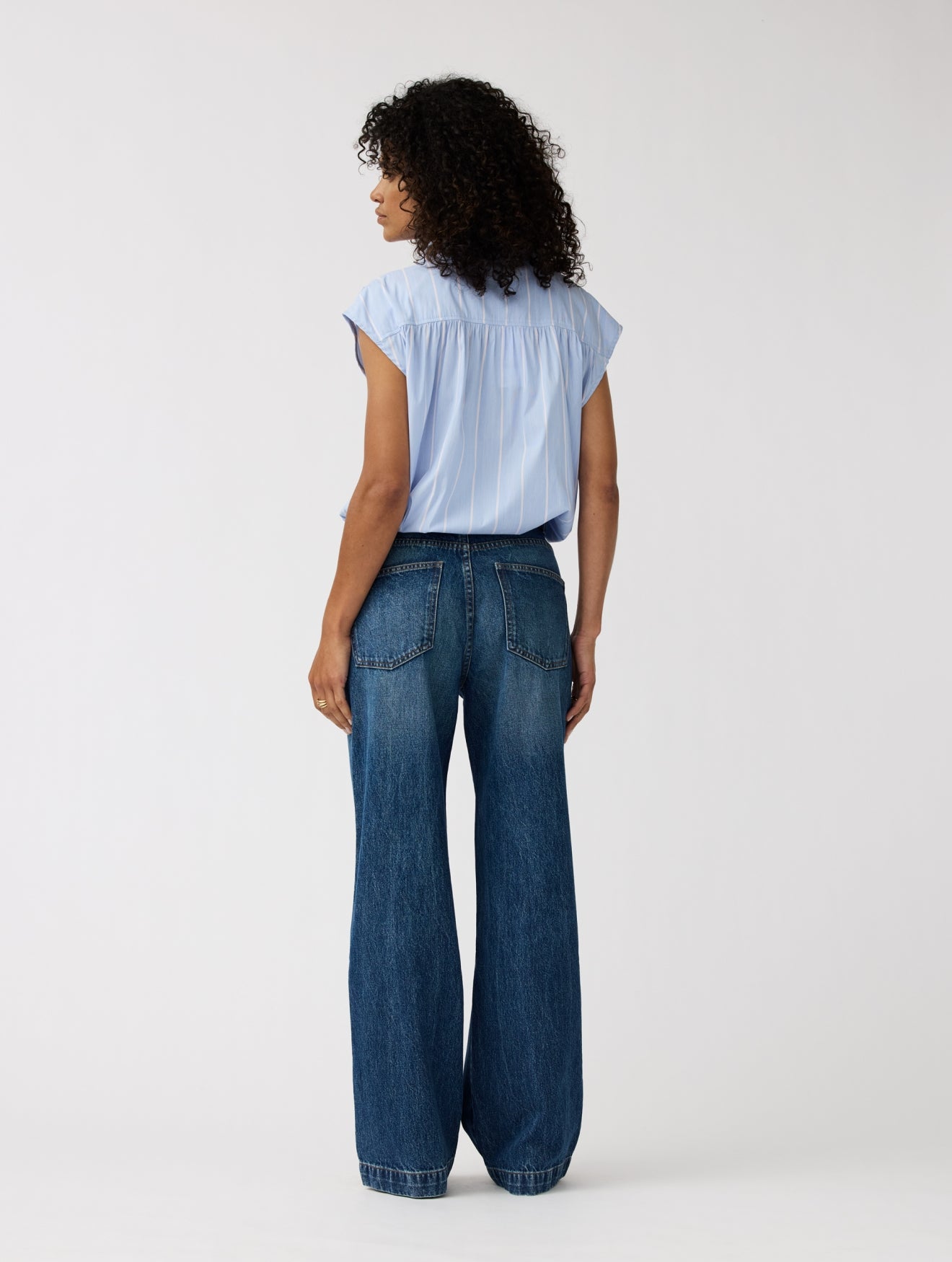 Blouse Flora | Stripe Sky blue/Rose