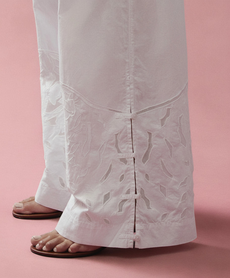 Pants Moonflower embr | Very white